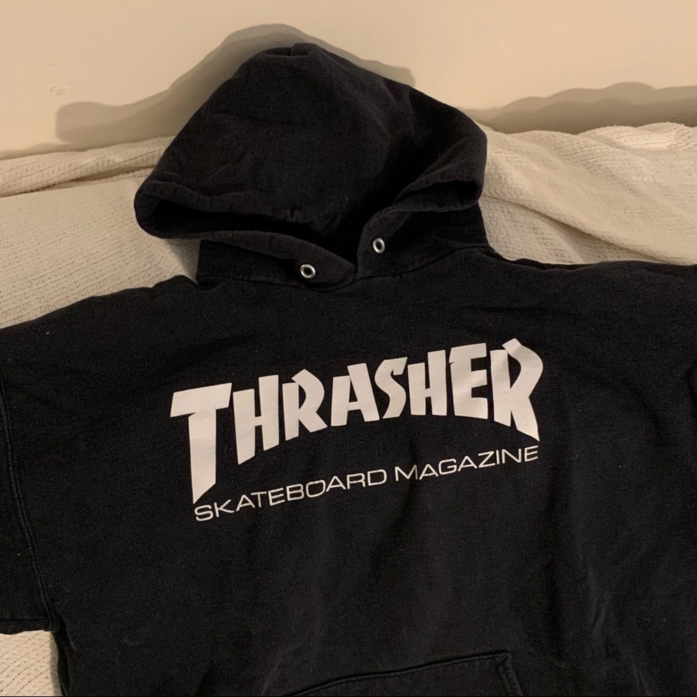 Thrasher black oversized hoodie